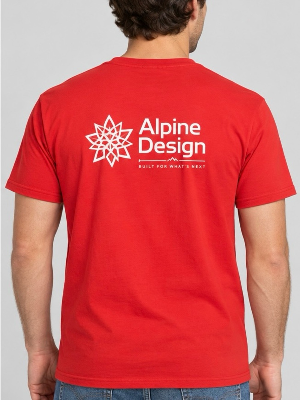 Alpine Design Amaranth Red Short Sleeve Logo T-Shirt Men’s